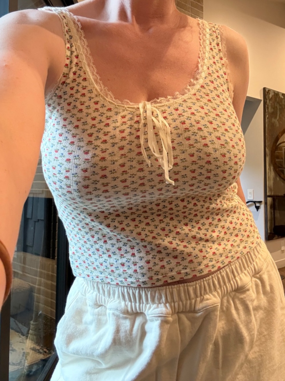 Christy Dawn Cream Tank Top with Small Floral Print - Picture 13 of 15